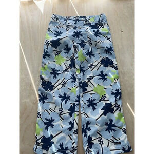 Athleta Women’s Pants Blue Floral Size Small Ankle Hiking, Casual Poly Hawaiian